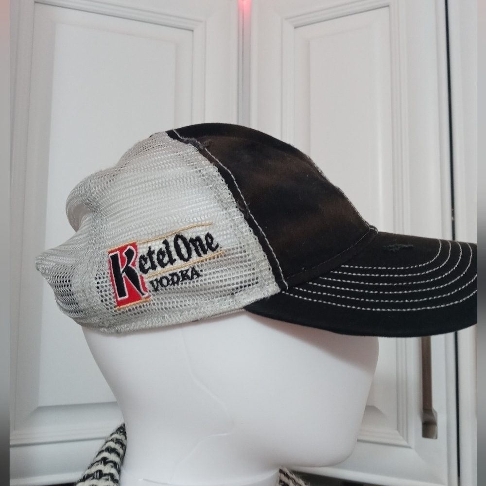 Ketel one Vodka Embroidered Logo Factory Distressed Mesh Trucker Cap